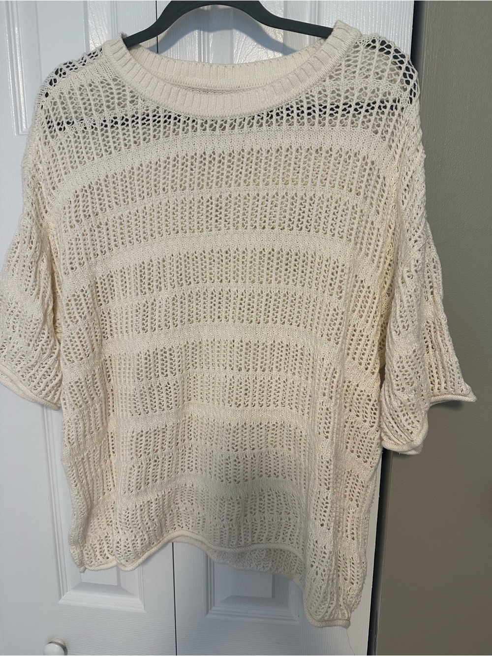 Aerie Cream Open-Knit Women's Sweater - Lightweight Pullover